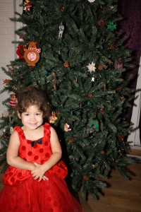 Coraline by the Christmas Tree
