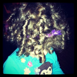 Coraline's hair at 13 months old, 6 1/2 months after her hair turned curly.