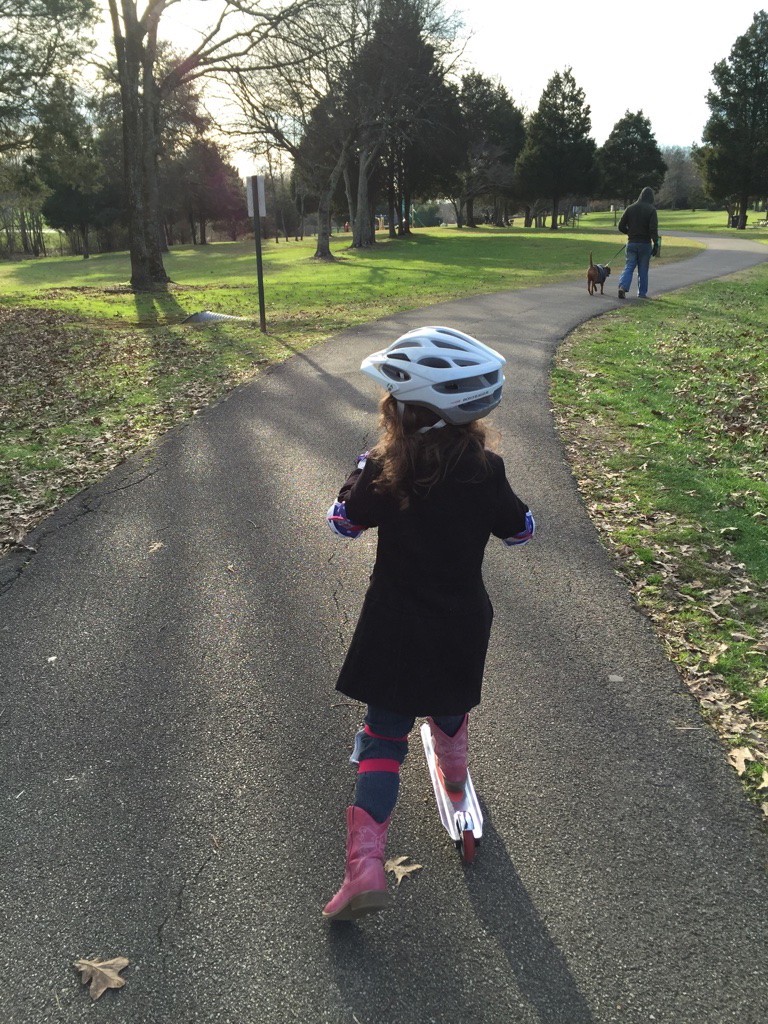Coraline on Her Scooter